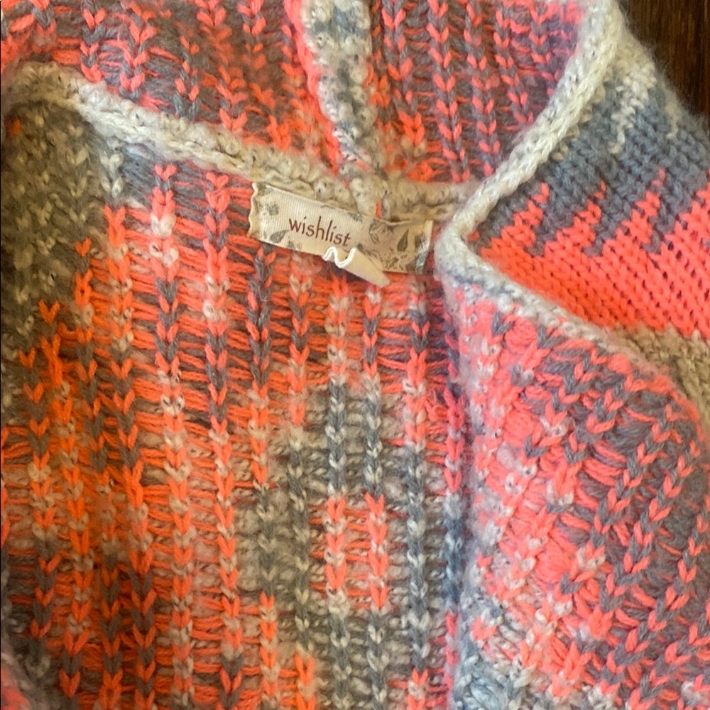 Geometric Patterned Sweater - Orange And Gray - image 4